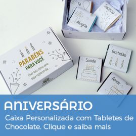 Aniversário Funcionário | Caixa Personalizada com Tabletes de Chocolate