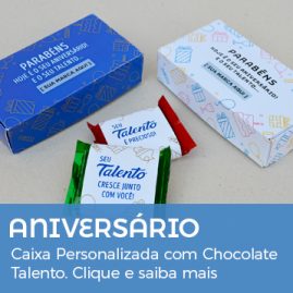Aniversário Funcionário | Caixa Personalizada com Chocolate Talento