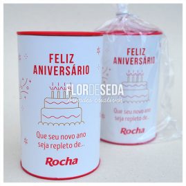 Aniversário Funcionário Cofre Personalizado com Tabletes de Chocolate.