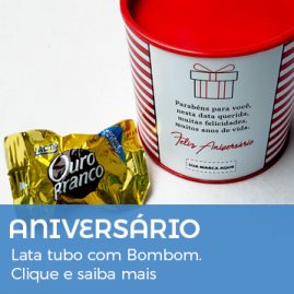 Aniversário Funcionário | Lata Tubo Personalizada com Bombom