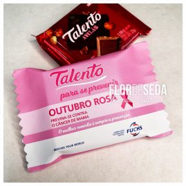 Brinde Outubro Rosa Chocolate Talento personalizado