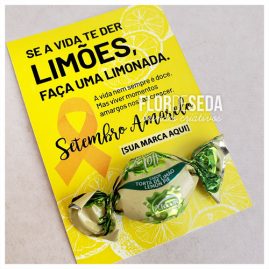 Brinde Setembro Amarelo Cartão com bala Toffee personalizado