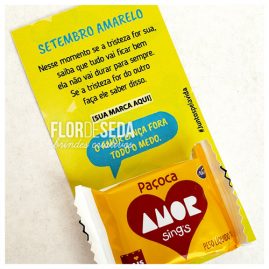 Brinde Setembro Amarelo Cartão com paçoca Amor