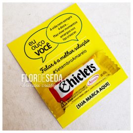 Brinde Setembro Amarelo Cartão personalizado com Chiclets