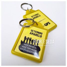 Brinde Setembro Amarelo Chaveiro colorido personalizado