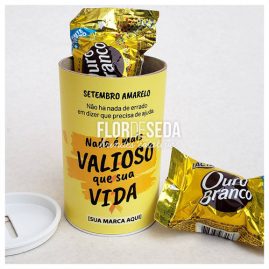 Setembro Amarelo Brinde Cofre personalizado com bombons