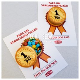 Brinde Dia dos Pais - Cartão com medalha Melhor Pai personalizado