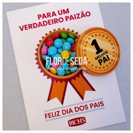 Brinde Dia dos Pais - Cartão com medalha Melhor Pai personalizado