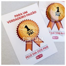 Brinde Dia dos Pais - Cartão com medalha Melhor Pai personalizado