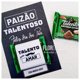 Dia dos Pais - Cartão personalizado com chocolate Talento