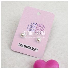 Brinde Outubro Rosa Cartela com Brinco personalizada