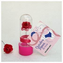 Brinde Outubro Rosa Mini tubete com tag personalizada