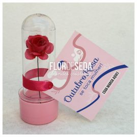 Brinde Outubro Rosa Mini tubete com tag personalizada