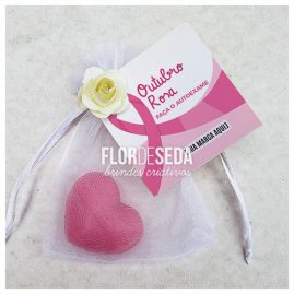 Brinde Outubro Rosa Sachê mini sabonete personalizado