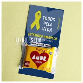 Brinde Setembro Amarelo Cartão com paçoca Amor